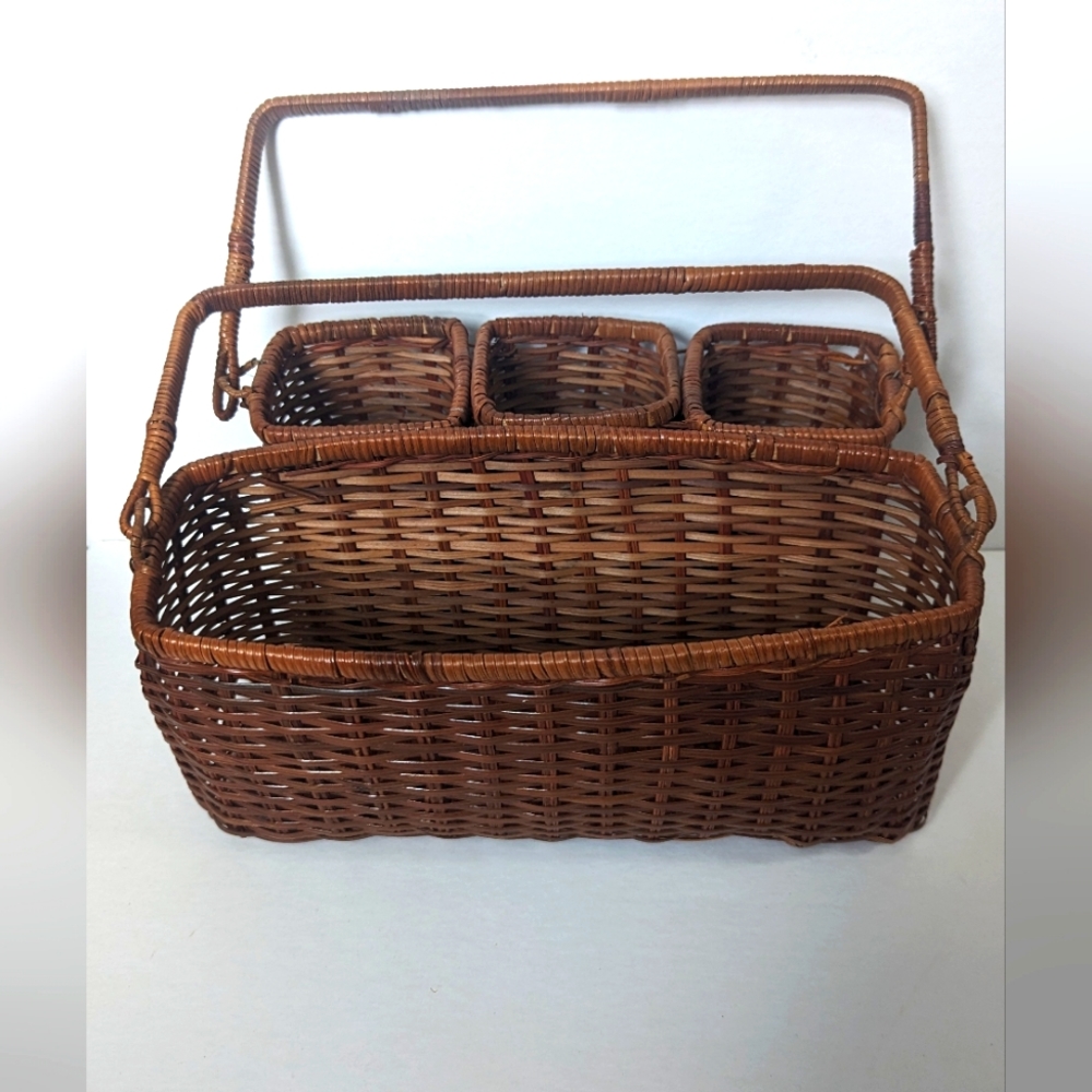 Vintage Wicker Picnic Accessories Basket